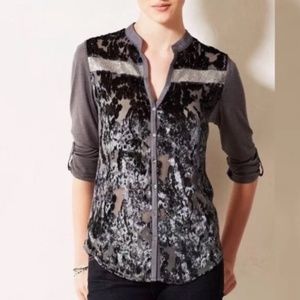 Tiny by Anthropologie Burnout, Velvet + Sequin Top